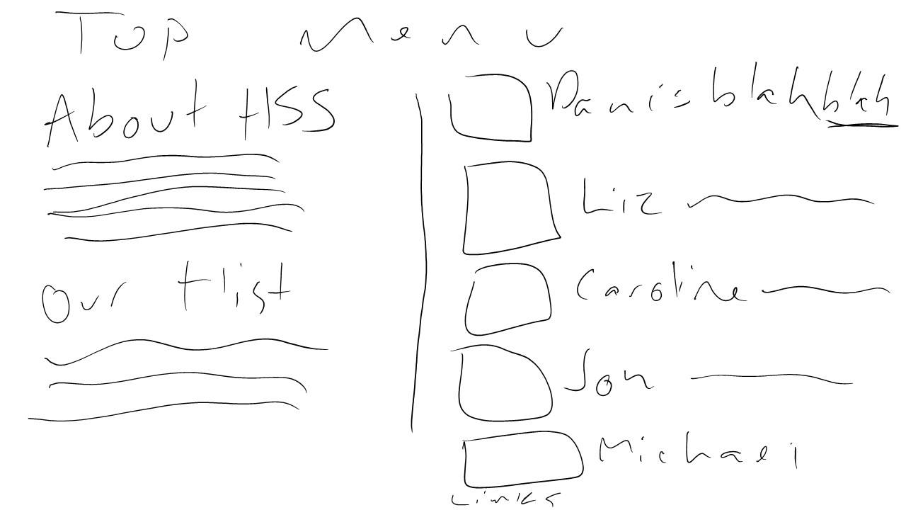 Liz's terrible mockup for the about us page